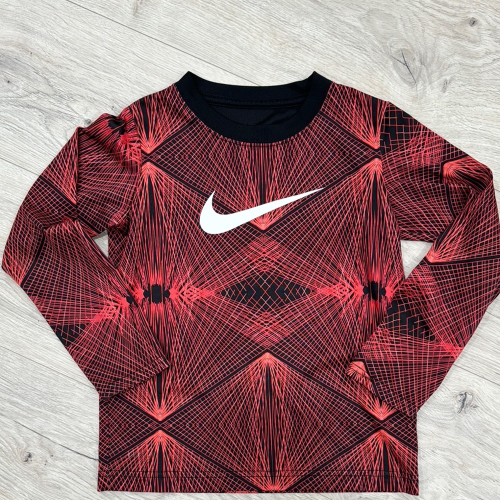 Nike Red and Black Long Sleeve Tee